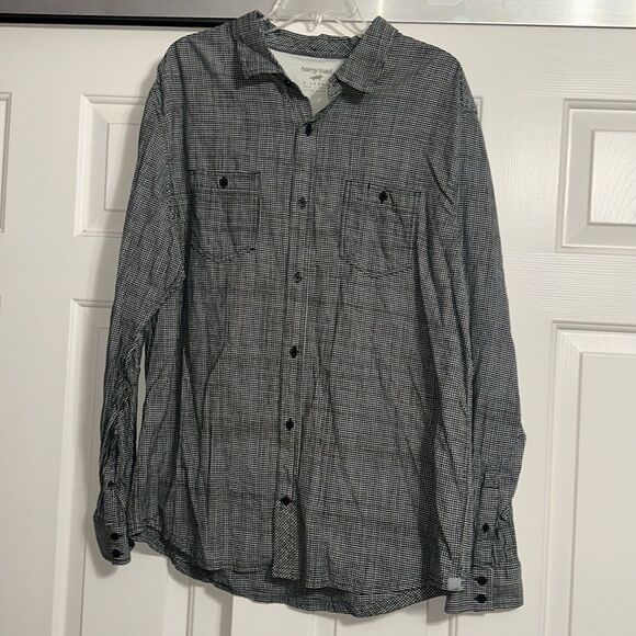 HORNY TOAD Black & White Plaid Button Down - Picture 1 of 4